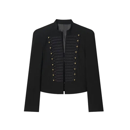 TFAFXY 2026 Spring Women Casual Jacket Thin Sleeve Patchwork Short Coat Female Holiday High Street Crop Top