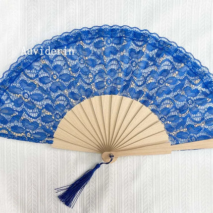 10/30pcs Exquisite Lace Wooden Folding Hand Fans Personalize Engrave Text Logo on Wood for Dancing & Wedding Party Home Decor