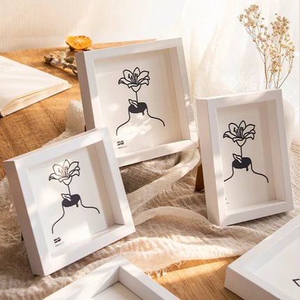 Nordic Style Picture Frame 5/6/7/8 Inches Photo Frame for Tabletop Display Wedding Baby Family Portraits Home Office Decoration