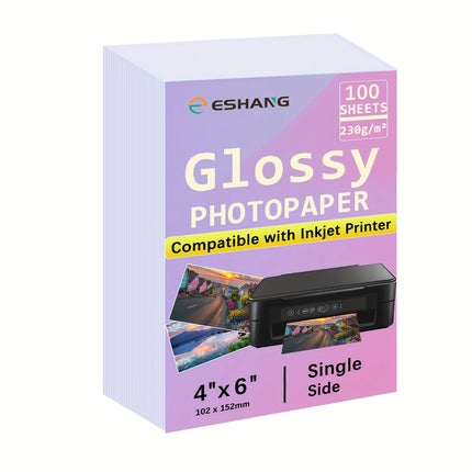 ESHANG Glossy Photo Paper For Inkjet Printer 3.5X5 4X6 5X7 A4