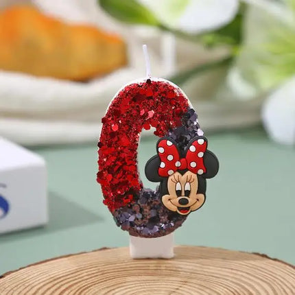 Hot Mickey Minnie Mouse  CandleHappy Birthday Number 0-9 Candles Cartoon Cake Cupcake Topper Party Decoration Supplies DIY Gifts