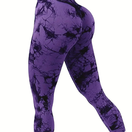 Women's Tie-Dye Seamless Peach Butt High Waist Butt Pants Stretch Fitness Yoga Pants