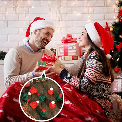 10/20Pcs Merry Christmas Decoration Santa Hat Xmas Tree Pendant Ornament for Home Decor New Year 2026 Navidad Gift Accessories