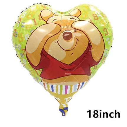 Winnie The Pooh Balloons Happy Birthday Banner Decoration Yellow Bear Party Supplies Backdrop Cake Topper Disposable Tableware