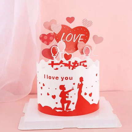 Couples Kiss Heart Love Bear Cake Cupcake Topper Happy Birthday Valentine's Day Party Dessert Wedding Decor Baking Supplies