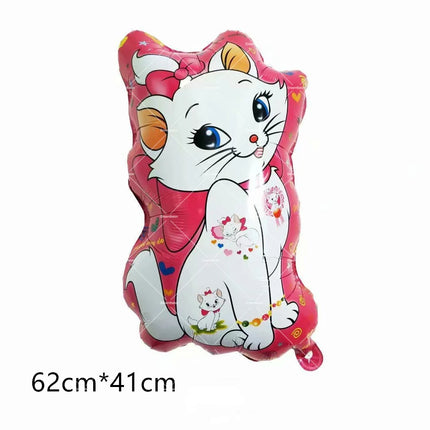 Marie Cat Balloons The Aristocats Party Decoration Cartoon Princess Happy Birthday Banner Tableware Pet Cake Topper Background