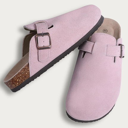 Summer Suede Clogs Slippers Women Clogs Slippers Outdoor Nonslip Beach Sandals UnisexCork Clogs Slippers With Adjustable Buckle