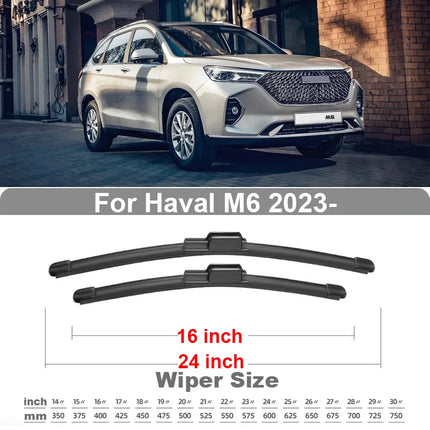 TONLINKER Car Wiper Blades For GWM Haval M6 2023 SUV 1.5MT 1.5CVT Car Accessories Front Windscreen Wiper Blade Brushes Cutter
