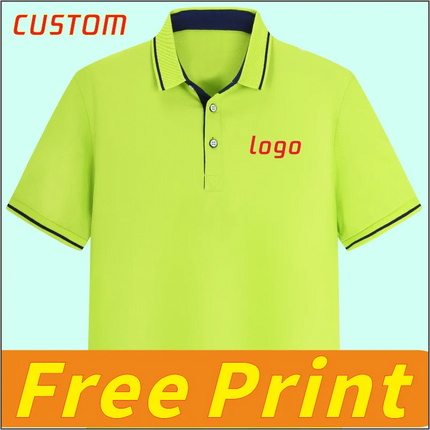 High End Polo Shirt Customization, Summer Short-Sleeved T-Shirt with Printed Logo, Embroidered Icon, Men's and Women's Breathabl