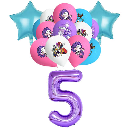 Happy Birthday Party Decoration Character Anime Tableware Plate Cup Balloon Set Banner Backdrop Gift Bag Keychain Party Supplies