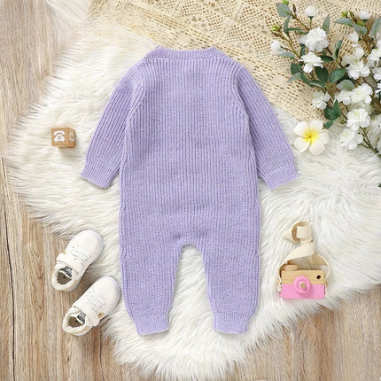 Infant Baby Girls Knitted Jumpsuit Toddler Baby Boys Long Sleeved Knitting Romper Kids Clothes
