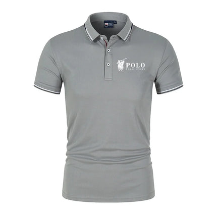 Men's premium summer polo shirt, quick drying, breathable, casual, business fashion, sports, short sleeved, men's clothing