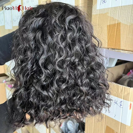 Glueless Wigs Human Hair Water Wave Bob Wig Human Hair 100% Ready to Wear Curly Wave Human Hair Wigs 4X4 Lace Bob Top Quality