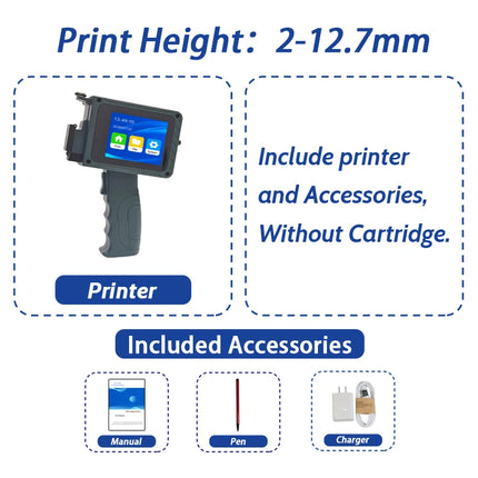 DCODE DC15 Portable Handheld Inkjet Printer 12.7mm Mini Coding Machine for QR Barcode Logo Image Date Text Printing for HP