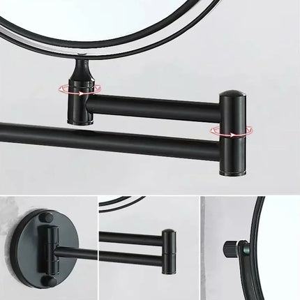 Double-sided Bathroom  Makeup Mirror 3X Magnifying Glass Countertop Rotating Vanity Wall Hardware Accessories