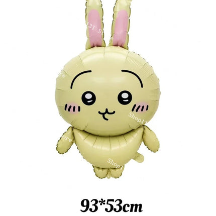 Chiikawa kawaii Happy Birthday Party Decorations Cute plate Banner Cake Topper Flag Balloons Disposable tableware Decorations