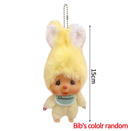Cute Monchhichi Baby Doll Keychain Birthday Party Gift Monchhichi Hanging Pendant Doll for Bags Cartoon Monkey Pendant