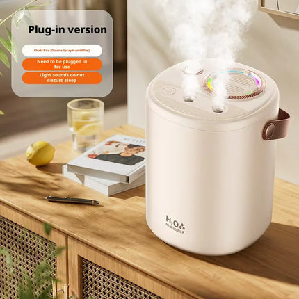 Portable Dual Nozzle Humidifier, High Mist Output Ultrasonic Air Humidifier with Cozy Ambient Light, Safe for Babies and Moms
