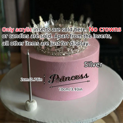 Princess Queen Theme Acrylic Cake Topper for Girls Sweet 16 Mitzvah Baby Shower Birthday Cake Decor Party Celebration Supplies