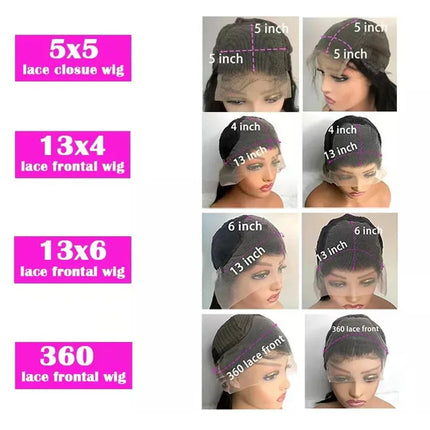 13x6 HD Transparent Bone Straight Lace Frontal Wigs 5x5 Glueless Wear and Go Human Hair Wig 220 Density for Women 30 40 Inch