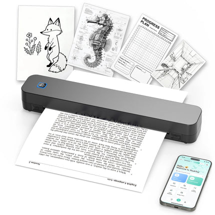 Mini Portable A4 Thermal Printer Desktop Inkless Photo PDF Document Printer for Office Home Travel HD Printing