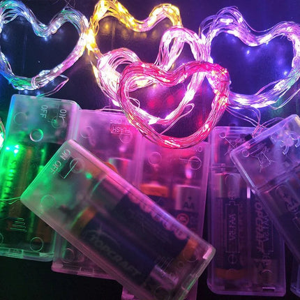 Battery Box 10/5/2/1M LED Silver Wire String Lights Fairy Garland Light for Christmas Wedding Party Home Holiday Room Decoration