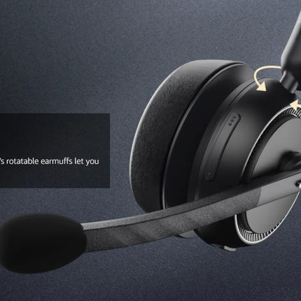 Nuroum Bluetooth 5.3 Over‑Ear Wireless Headset ENC Noise Cancelling Microphone USB Dongle Independent Mute Button Multi‑Point Connection Business Headphones for Call Center Work From Home PC Laptop Desktop Mac Zoom Micros