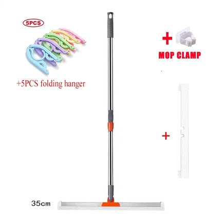 2 in 1 Floor Squeegee Multifunctional Can Adjust 180° Rotating Broom Window for Home Bathroom Concrete Tile Floor Scrape