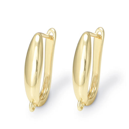 1 Pair 18K Gold/ Rhodium Plated Handmade Smooth Brass Earring Hooks Clasps For DIY Jewelry Making Accessories Hypoallergenic