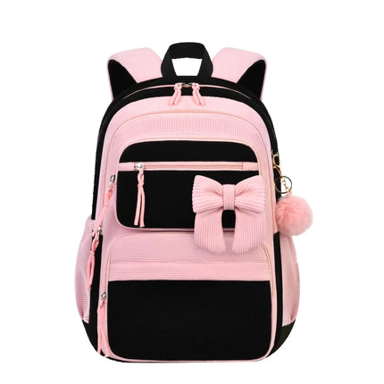 3pcs/set school backpack for girls cherry pattern primary school girl Corduroy backpack kids bookbag lunch bag pencil bag set