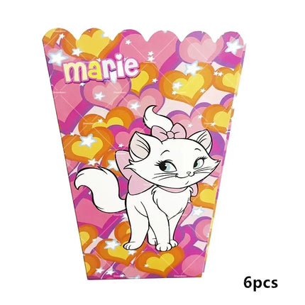 Marie Cat Balloons The Aristocats Party Decoration Cartoon Princess Happy Birthday Banner Tableware Pet Cake Topper Background