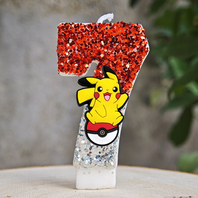 Cute Pokemon Monster Candle Kids Birthday Cake Decoration Cartoon Anime Figure Supplies Party Accessories Christmas Gifts