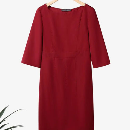 ZANZEA Fashion Solid Party Dresses Women 3/4 Sleeve Elegant Robe 2025 Casual O-Neck Collect Waist Knee-Length Office OL Vestidos