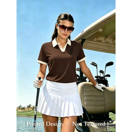 Women's Sporty Cat Print Polo T-shirt polo shirt
