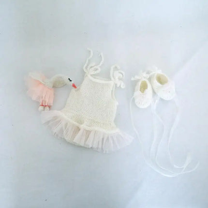 Newborn Knitted Angola Fuzzy Romper Baby Animal Outfit Photography Props Baby Cartoon Wolf Footed Overall Sets Photo Props