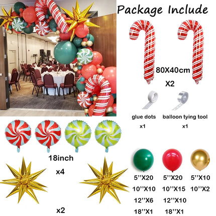 Red Green Christmas Balloons Garland Arch Kit Blue Yellow Ballon Set Video Game Party Circus 1st Birthday Decorations Air Globos