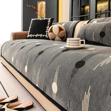 Luxury Soft Sofa Cover for Living Room Non-Slip Solid Thick Sofa Cushion Mat Simple Style Plush Sofa Towel Home Couch Decor