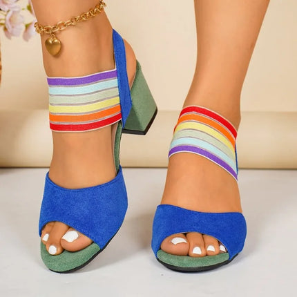 Fashionable Large Size Strap Sandals New Style Women's Shoes Versatile Summer High Heels
