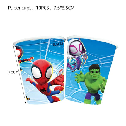 Spidey And His Amazing Friends Birthday Party Decoration Plates Tablecloth Cup Banner For Kids Birthday Balloon Party Favor Gift