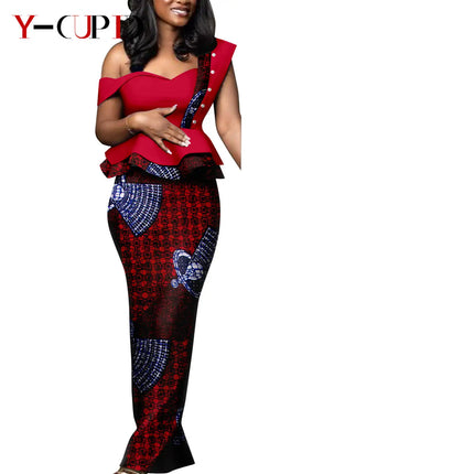 Dashiki African Print Dresses for Women Matching Couple Clothes Wedding Party Men Outfits Kaftan Shirt and Pant Sets Y23C040