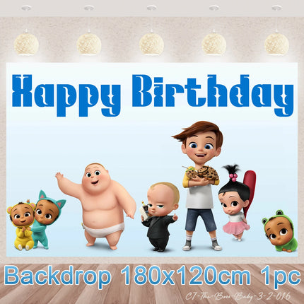 Baby B-BOSSED Birthday Theme Birthday Party Decoration Backdrop Family Cup Plate Napkin Balloons Baby Shower Supplies Kid Gift