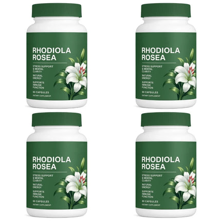 Rhodiola Rosea Capsules 500mg Herbal Supplement for Daily Energy Balance Mental Focus Adaptogen Plant Extract 60 Capsules