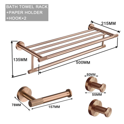 Brushed Rose Gold Brass Knurled Toilet Brush Holder Toilet Paper Holder Towel Bar Rail Rack Hanger Hook Soap Dish Hardware Set