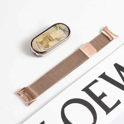 Milanese Magnetic Adjustable Metal Stainless Steel Braided Women's Mi 9 Strap for Xiaomi 8/9/10 Bracelet Strap
