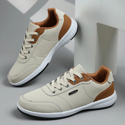 2026 New Walking Sports Shoes Leather Waterproof Casual Sports Shoes Non-slip Shock Absorption Running Shoes Men's Tennis Shoes