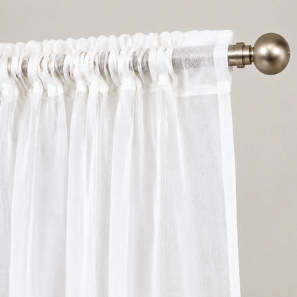 White Sheer Curtains 2 Panels Rod Pocket Light Filtering Voile Window Drapes Privacy Voile Panels for Living Room Bedroom
