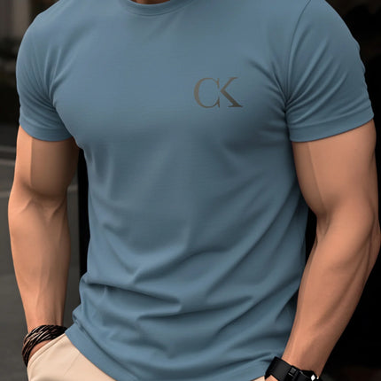 Men's Summer 100% Cotton Casual Fashion Simple Letter Pattern Printed Loose Breathable Round Neck Short Sleeve T-shirt