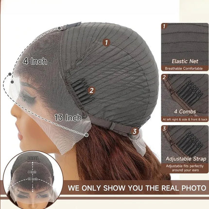 Chocolate Brown Body Wave Lace Front Wig for Women Pre-Plucked Brazilian Human Hair Glueless HD Frontal Virgin Hair Wig