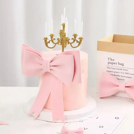 1PC Fashion Big Foam Bow Cake Topper Girl's Happy Birthday Wedding Cake Decoration Prince Valentine's Day Party Supplies