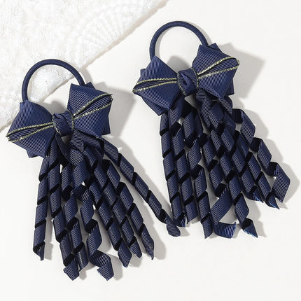 2pcs Girls' Bow Tassel Headband  for Children Babies Girls Parties Dances Ponytails Fixed Hair Accessories Baby Hair Accessories